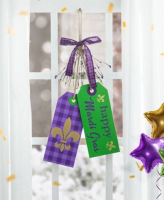 25.5" H Happy Mardi Gras Day Wooden Bookmark Door Hanger