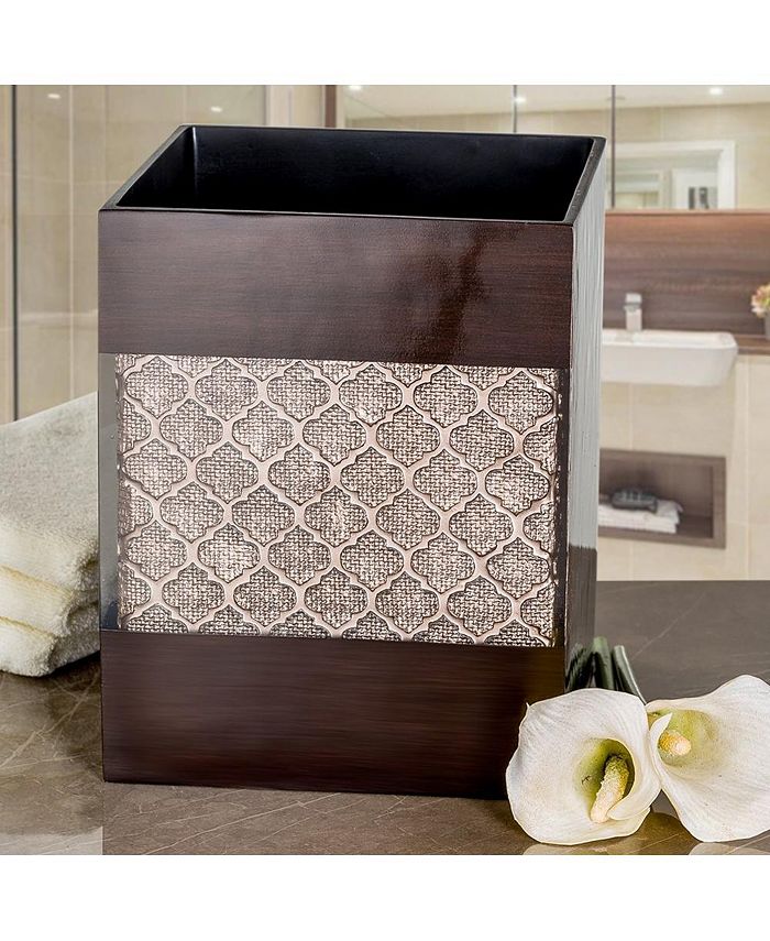 Creative Scents Dahlia Style Brown Bathroom Trash Can - Macy's