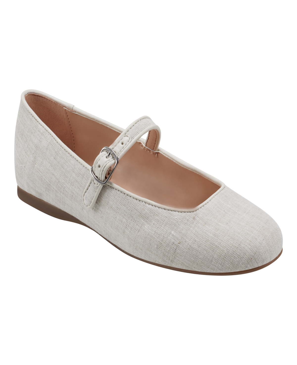 Shop Bandolino Women's Philly Single Strap Mary Jane Flats In Sand- Textile
