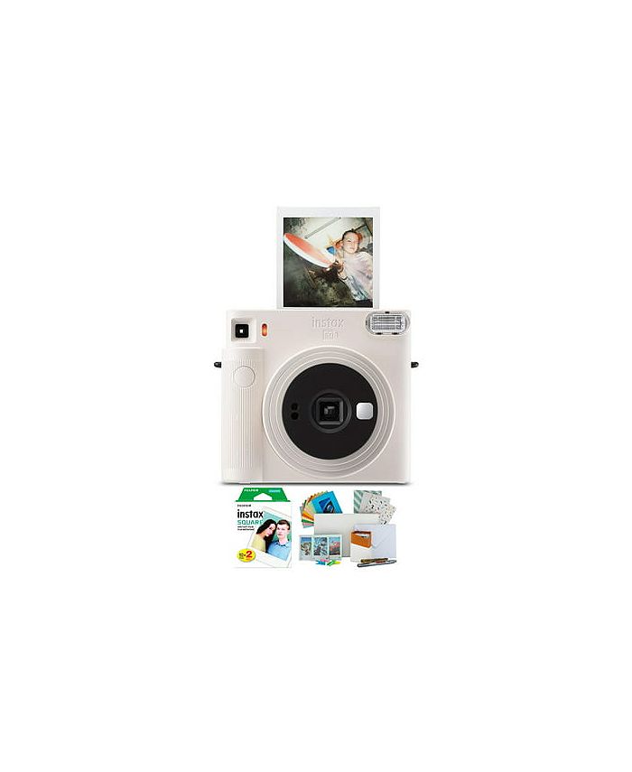 Fujifilm Instax Square SQ1 Instant Camera (Chalk White) Film Bundle