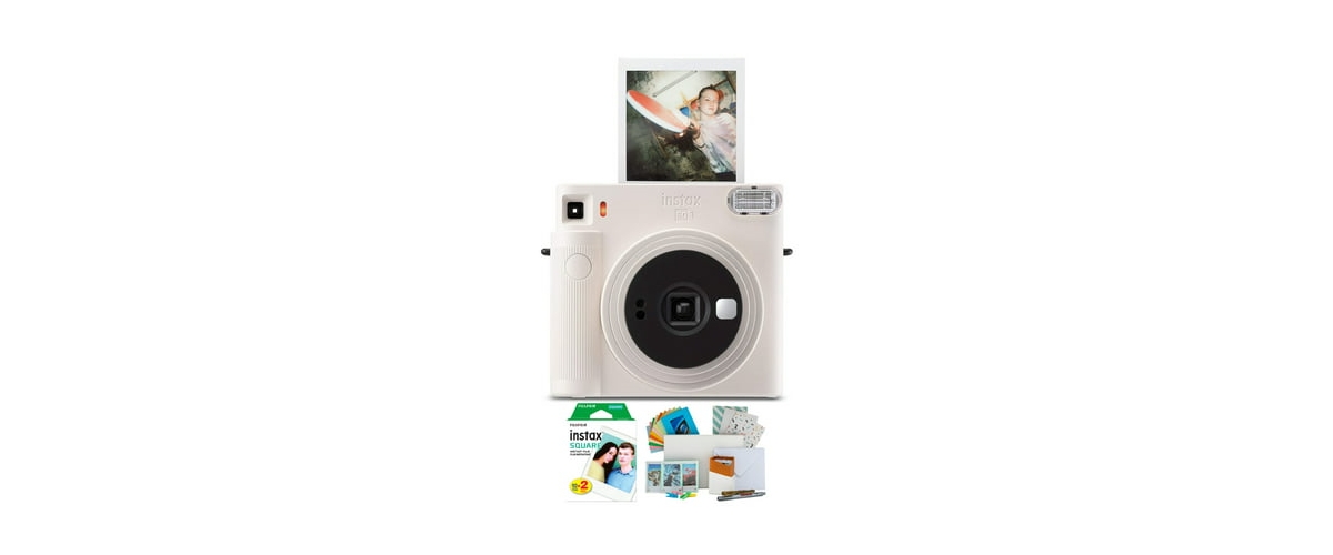 Fujifilm Instax Square Sq1 Instant Camera (chalk White) Film Bundle