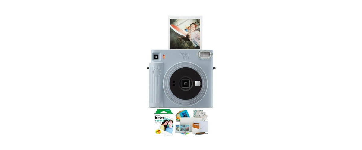 Fujifilm Instax Square Sq1 Instant Camera (glacier Blue) And Film Bundle