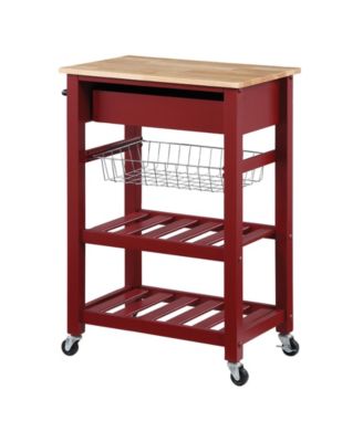 Office Star 33.75" Wood Hampton Kitchen Cart