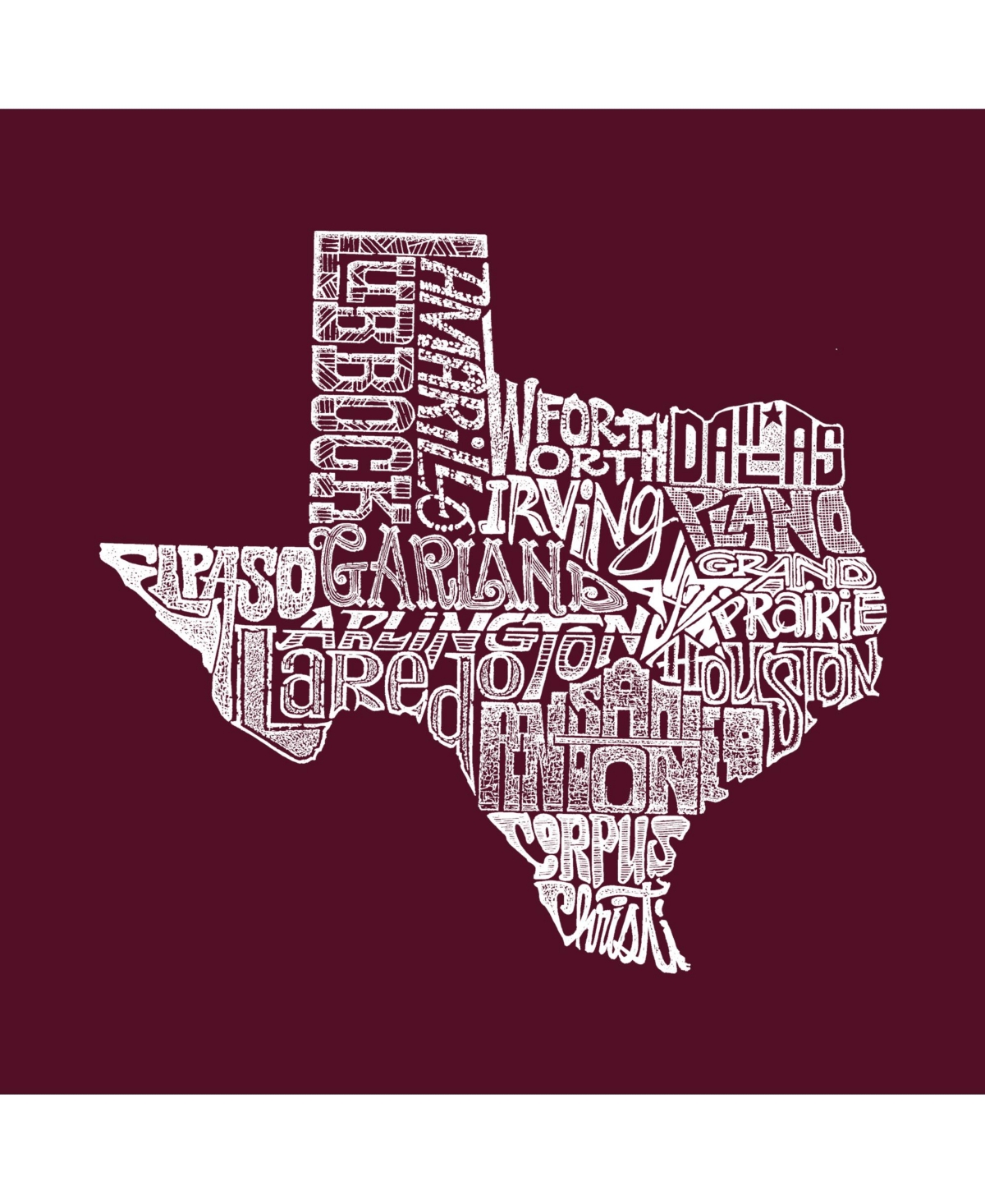 The Great State Of Texas - Big Girl's Word Art Crewneck Sweatshirt