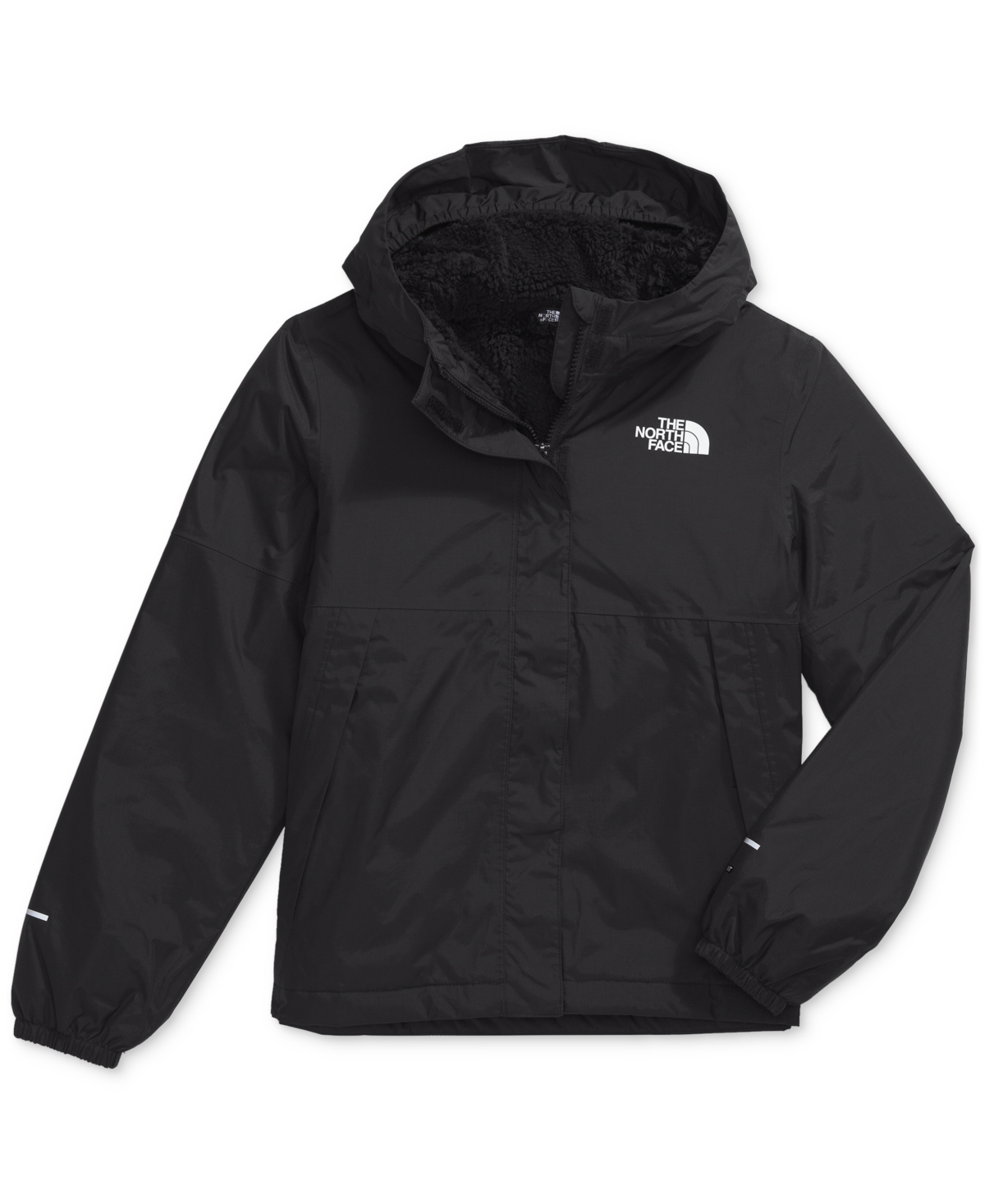 Shop The North Face Big Girls Warm Antora Rain Jacket In Tnf Black