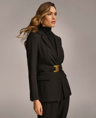 Women's Belted Blazer, Regular & Petite Sizes