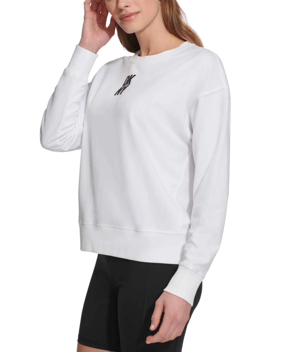 Dkny Sport Women's Puff-Logo Long-Sleeve Sweatshirt
