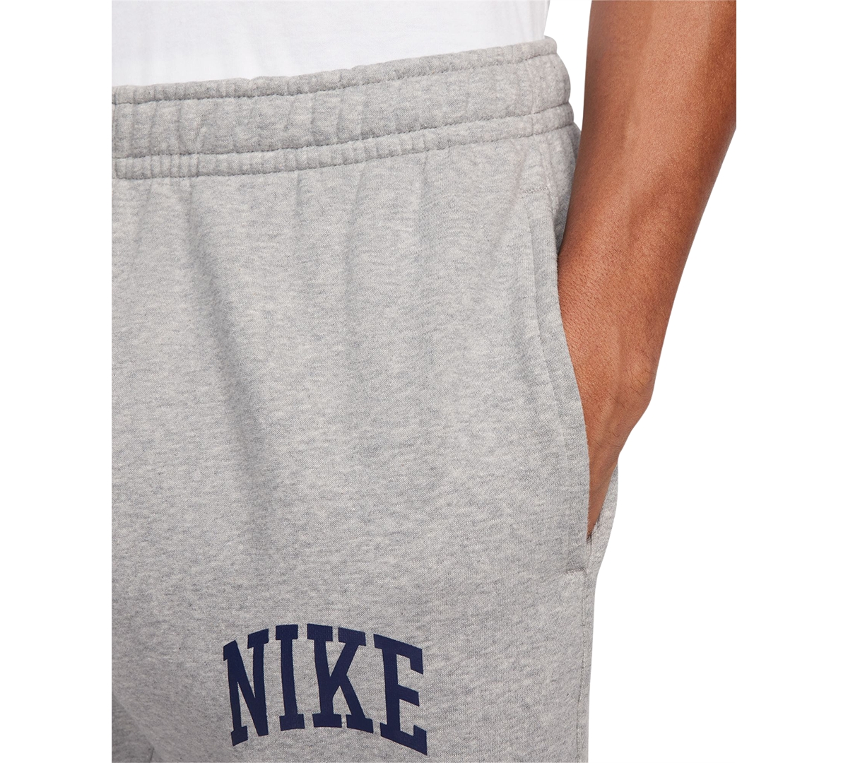 Nike Men's Club Fleece Stacked Logo-Print Cuffed Pants -safety Orange