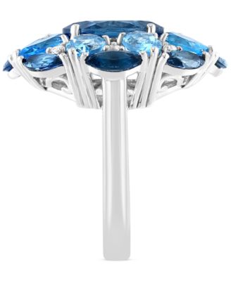 EFFY&reg; Multi-Topaz Flower Cluster Ring (11-1/4 ct. t.w.) in Sterling Silver