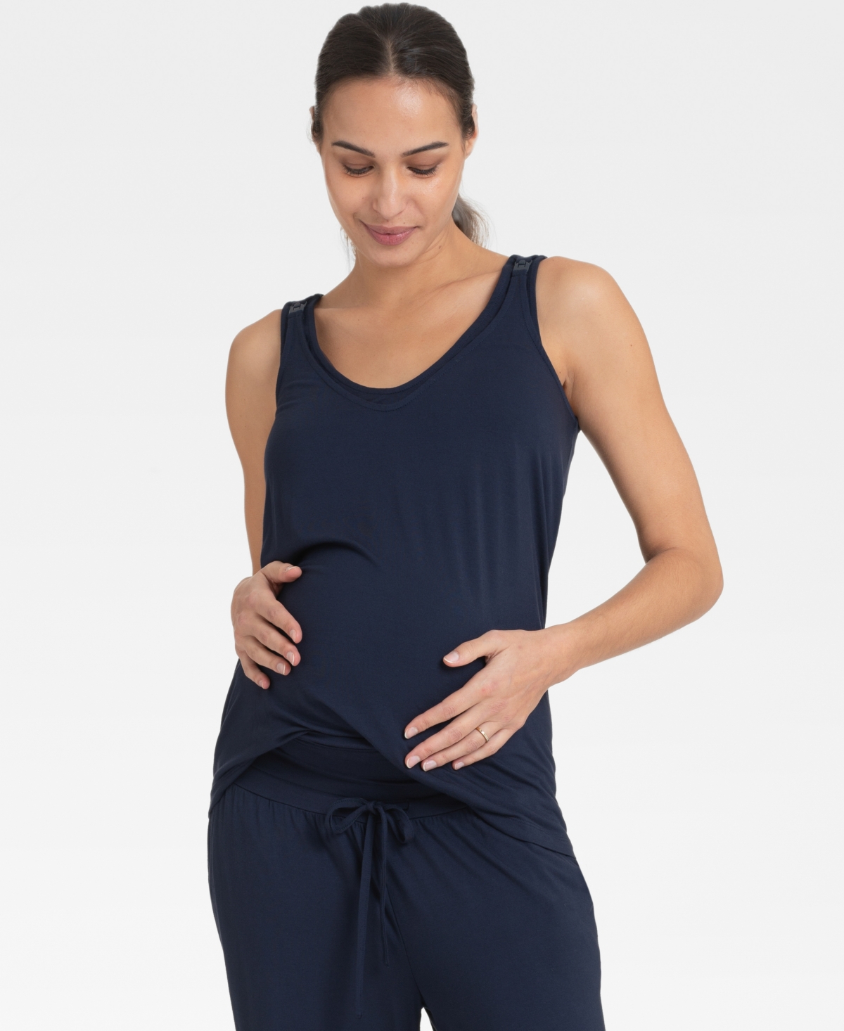 Shop Seraphine Women's Maternity Jersey Loungewear, 3-piece Set In Navy