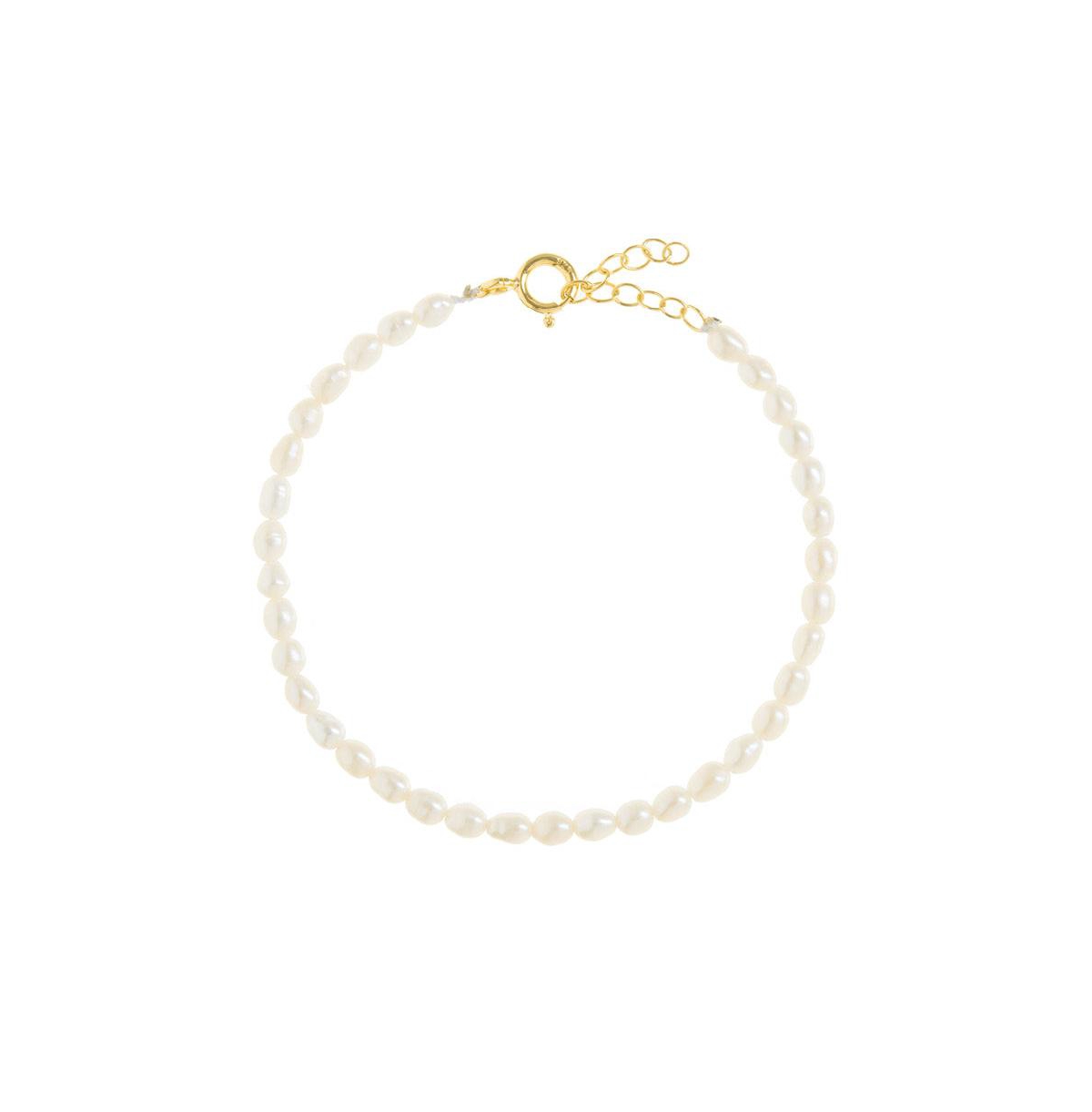 Rice Pearl Bracelet - White