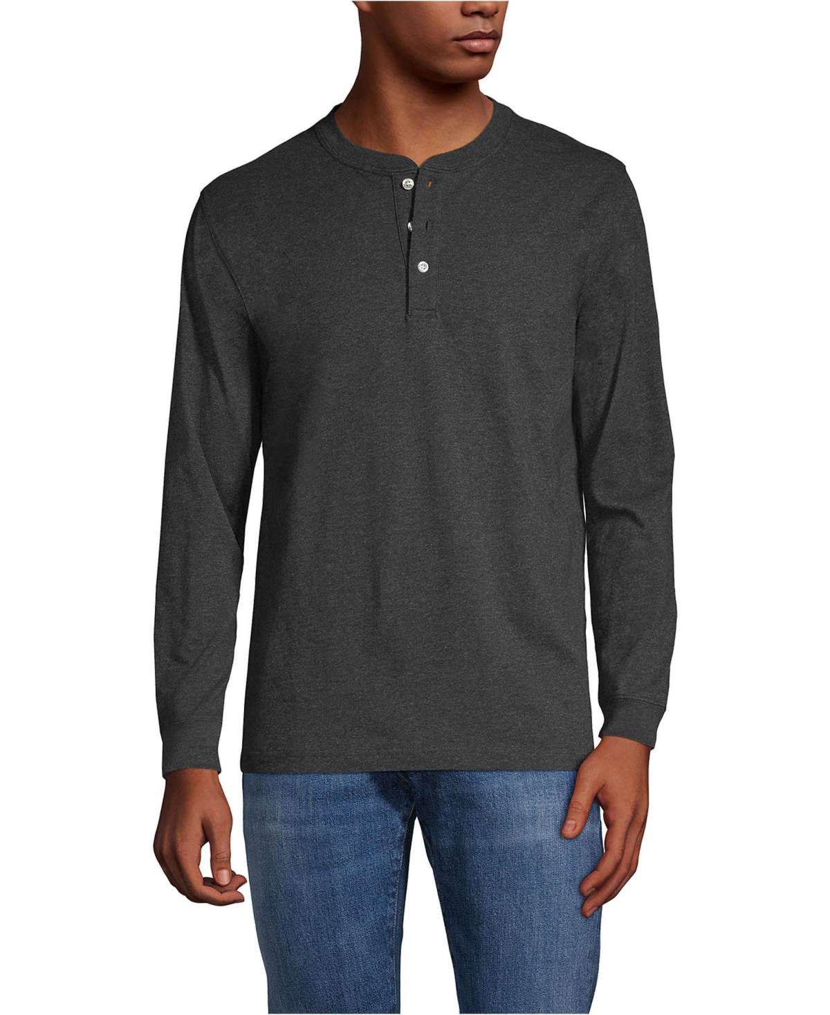 Lands' End Men's Super-t Long Sleeve Henley Shirt