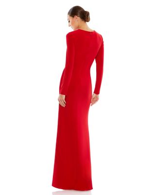 Women's Ieena Jersey Long Sleeve Asymmetrical Ruched Gown
