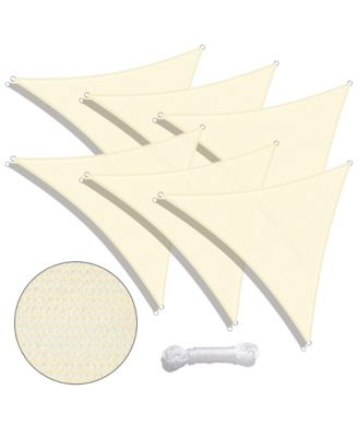 6 Pack 7 Ft 97% UV Block Triangle Sun Shade Sail Heavy Duty Outdoor