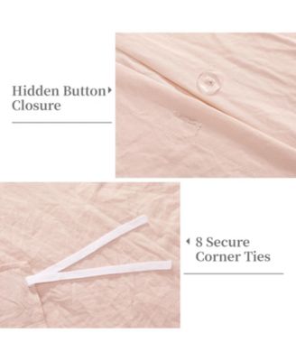 Soft Washed Microfiber Ruffle Duvet Cover Set, Twin