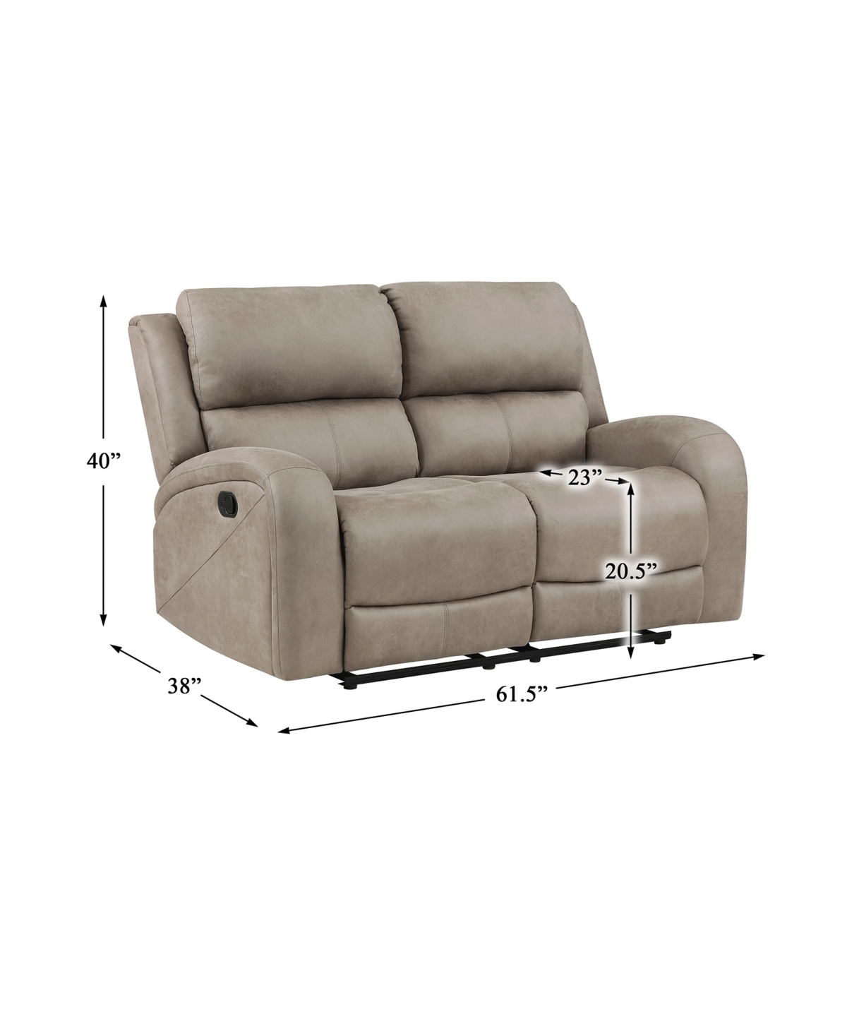 Homelegance White Label Aubrey 62" Double Reclining Love Seat In Brown