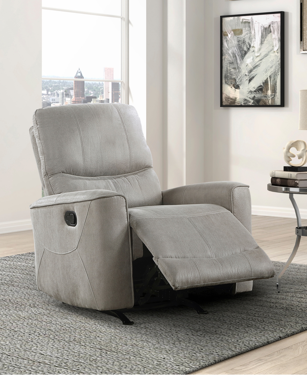 Shop Homelegance White Label Hankins 36" Rocker Reclining Chair In Gray