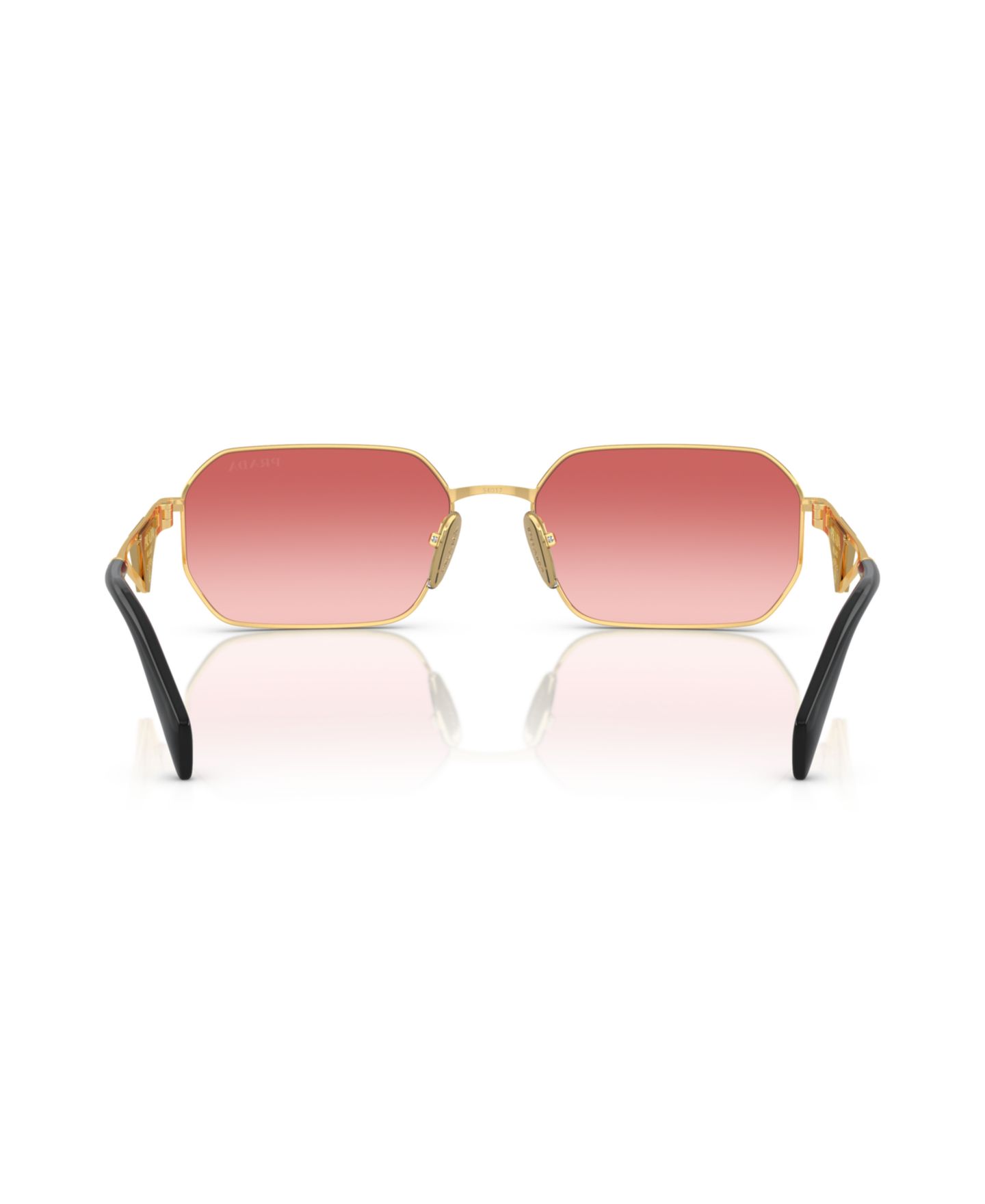 Женские солнцезащитные очки PRADA Symbole Geometric Sunglasses, PRA51S, цвет: Золотой — фото 3