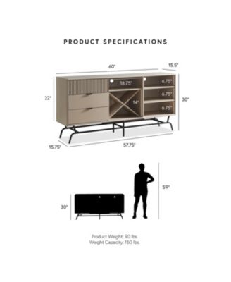 60" MDF Sami Composite Wine Rack Buffet
