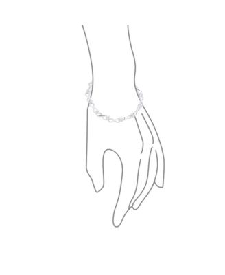 Forever Love Solid Figure Eight Love Knot Multi Infinity Chain Link Bracelets Sterling Silver Wrist 7.5 Inch