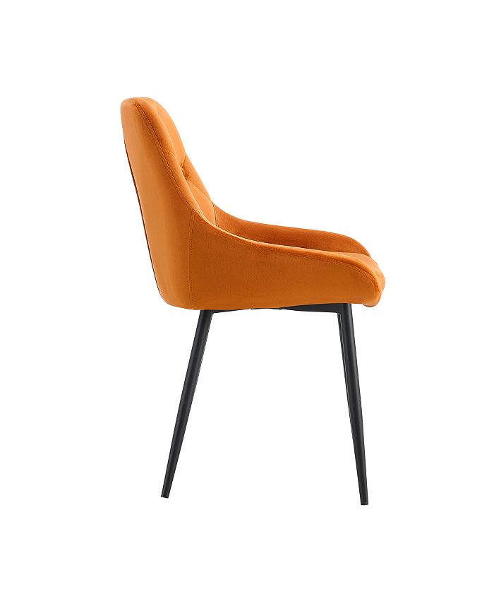 Simplie Fun Modern Orange Velvet Dining Chairs, Fabric Accent