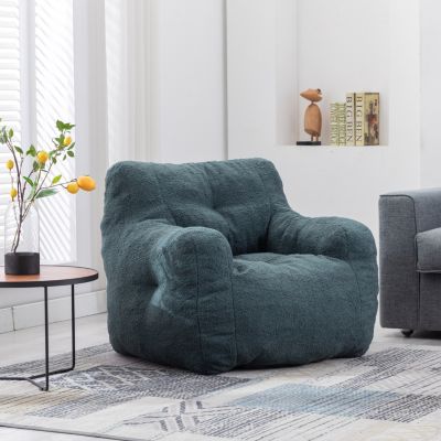 Soft Tufted Foam Bean Bag Chair With Teddy