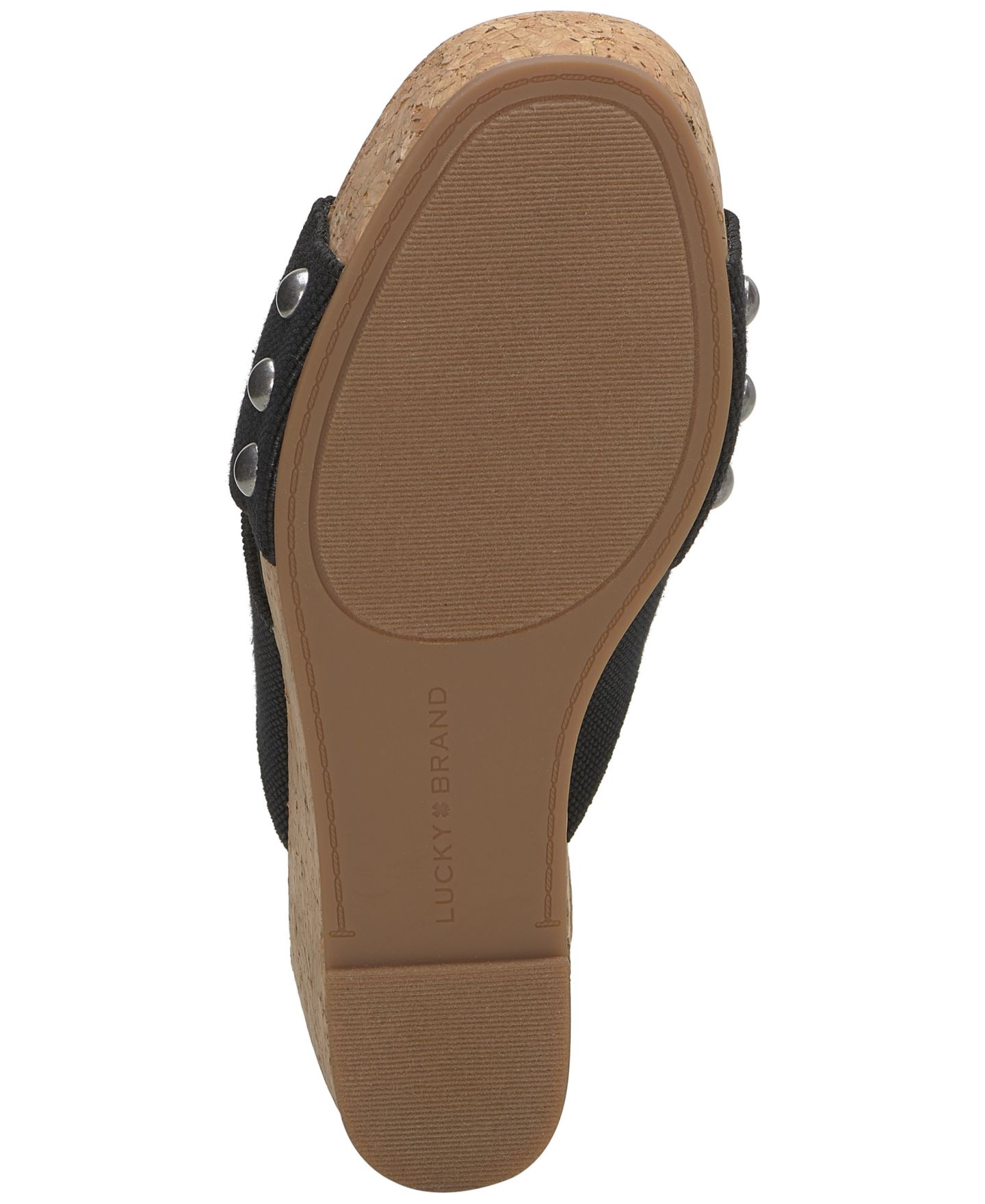 Женские сандалии Lucky Brand Valmai Platform Wedge, цвет: Чёрный льняной — фото 5