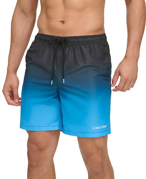 alfani Calvin Klein Men's Sky Gradient 7" Volley Swim Trunks Men's Fashion & Accessories