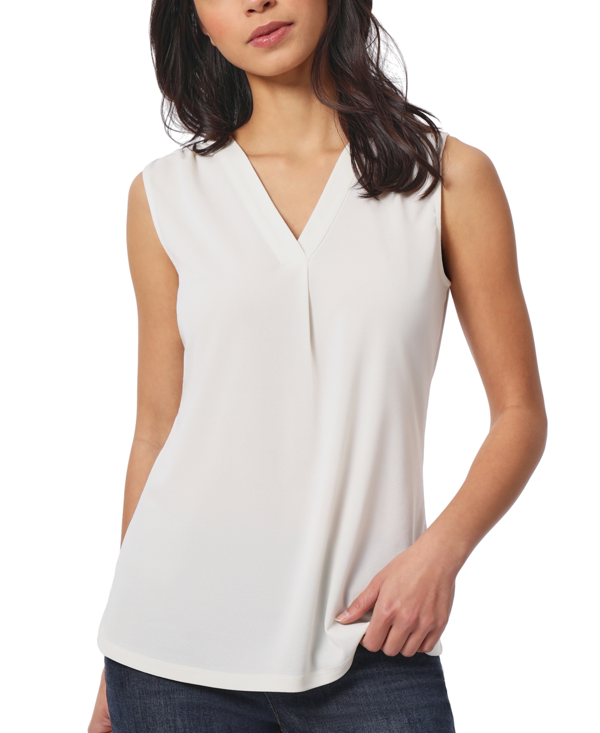 Jones New York Women's Crepe Sleeveless V-Neck Top