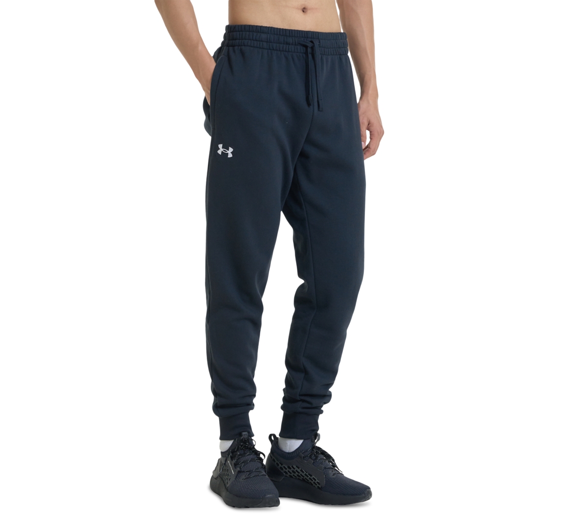 Under Armour Men's Rival Tapered-fit Fleece Joggers In Black