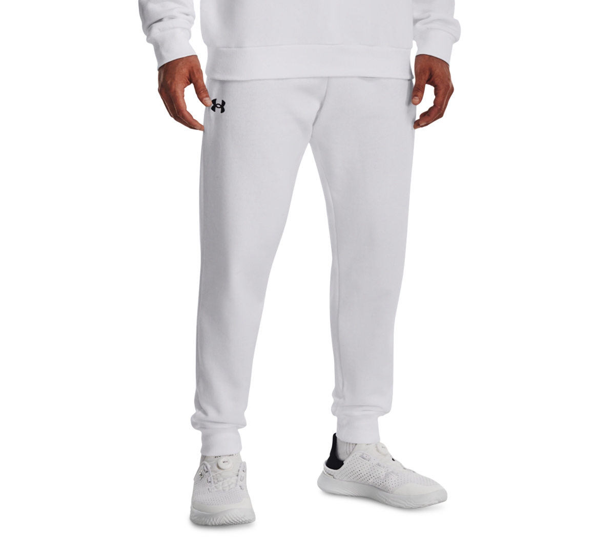 Under Armour Men's Rival Tapered-fit Fleece Joggers In White