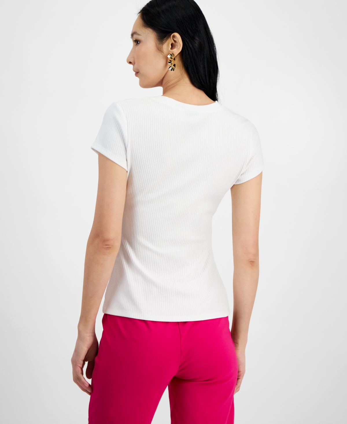 Shop Inc International Concepts Women's Asymmetrical T-shirt, Created For Macy's In Deep Cornflower