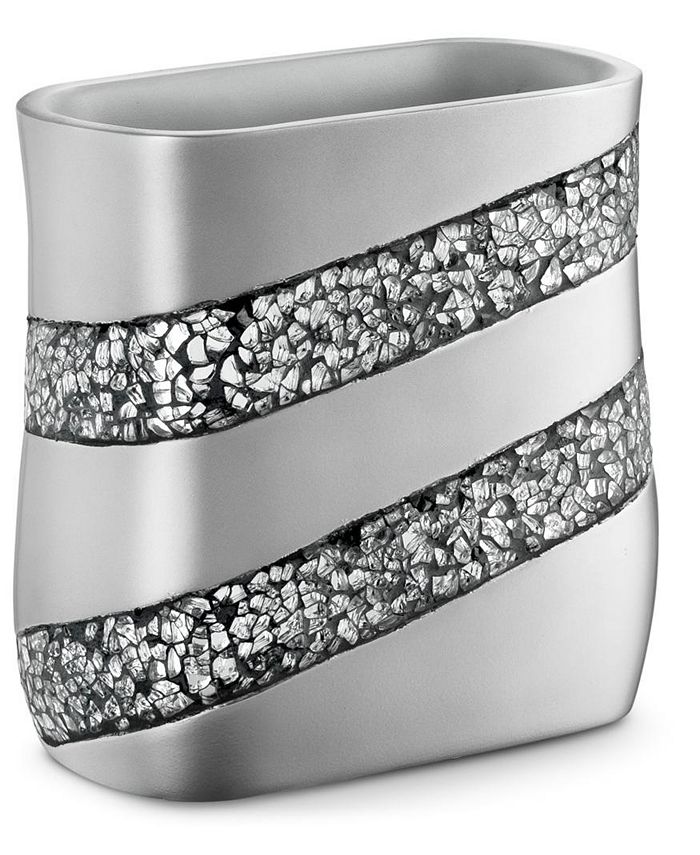 Creative Scents Silver Mosaic Bathroom Trash Can Macy's