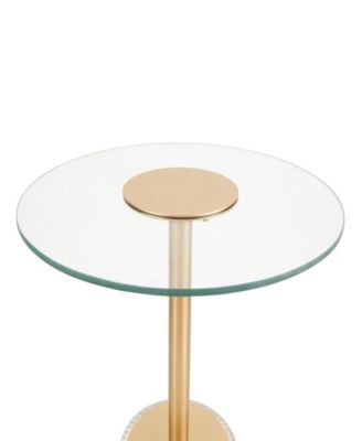 16" x 16" x 22" Acrylic Elevated Base and Gold-Tone Stand Accent Table