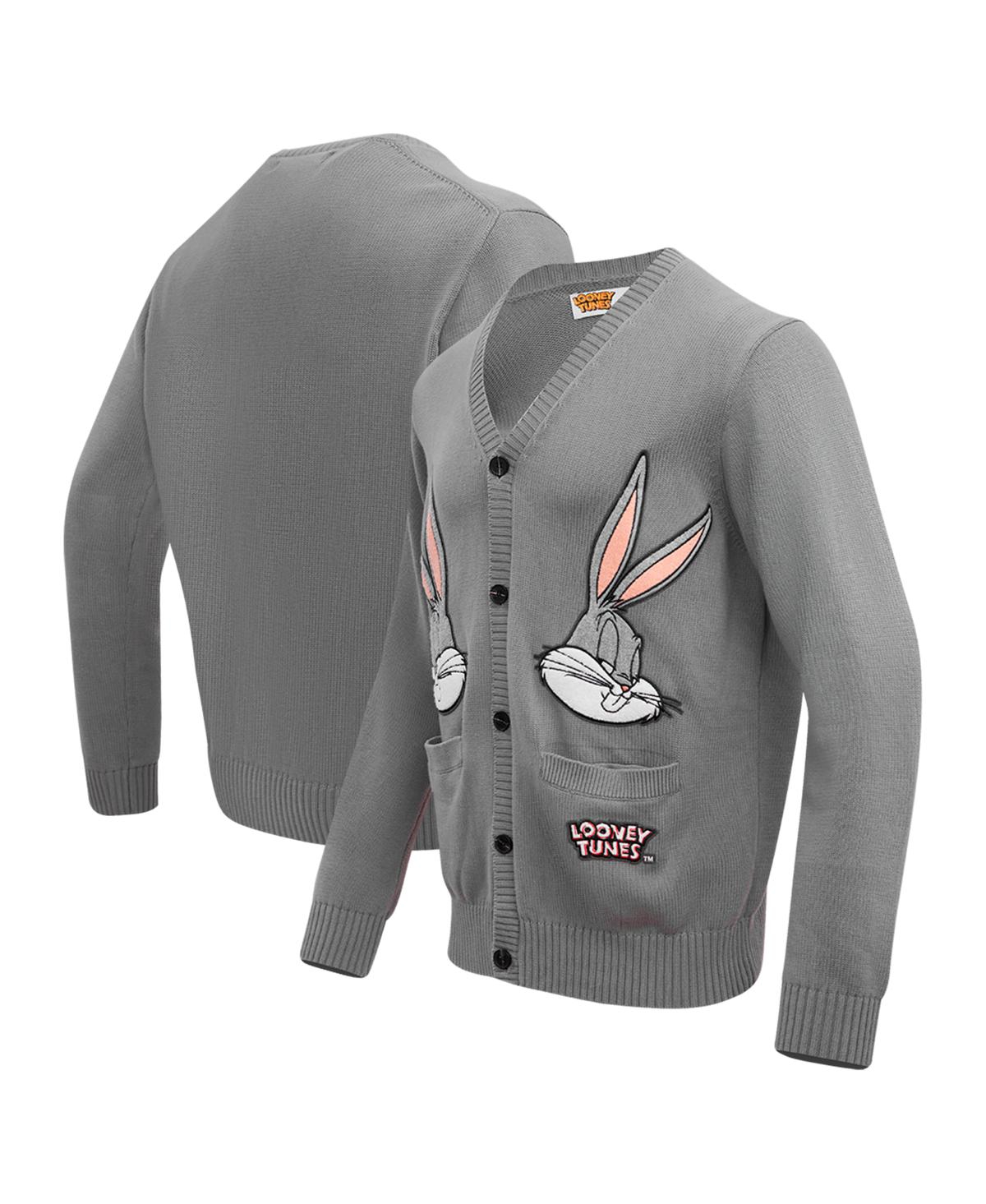 Freeze Max Men's  Gray Looney Tunes Bugs Two Heads Cardigan