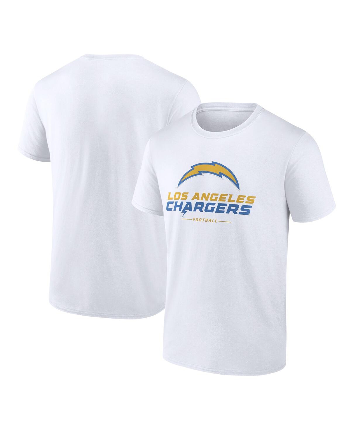 Fanatics Men's  White Los Angeles Chargers Team Lockup T-shirt