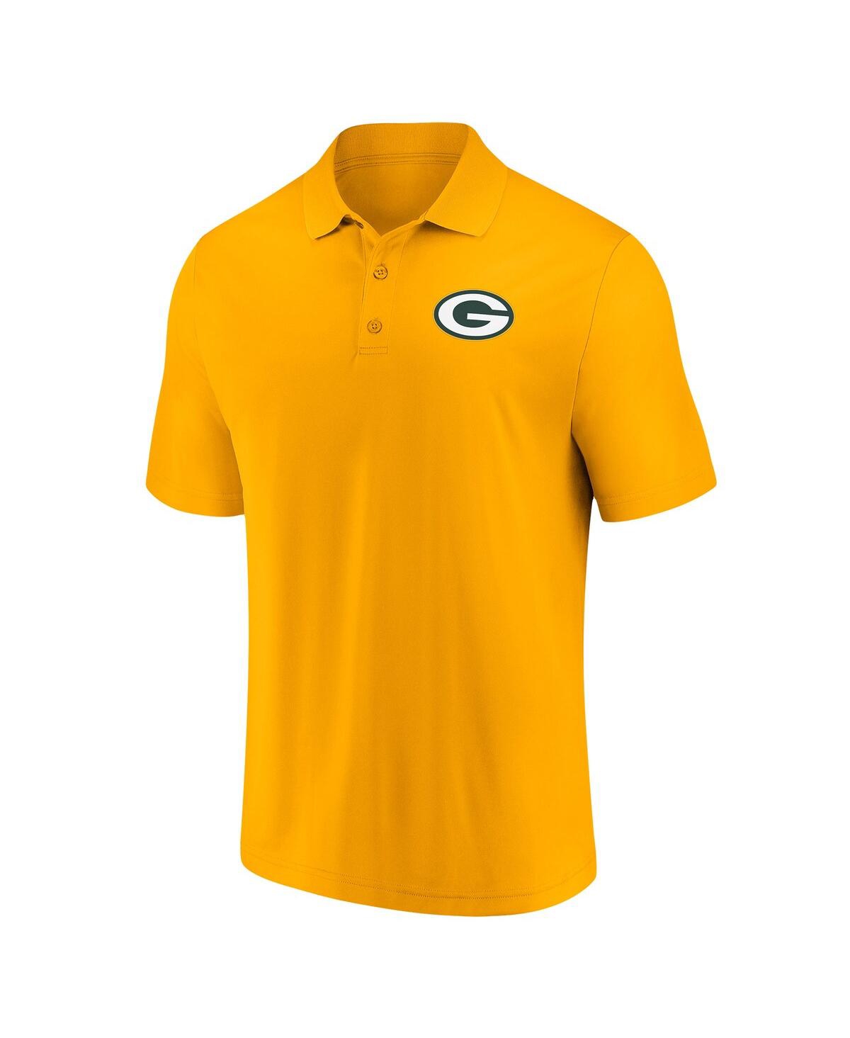 Shop Fanatics Men's  Gold Green Bay Packers Component Polo Shirt