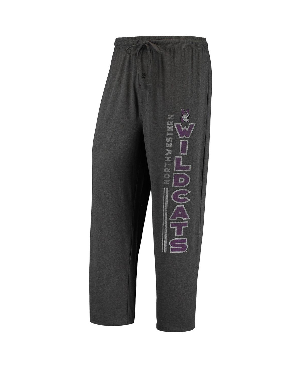 Concepts Sport Heathered Charcoal/purple Northwestern Wildcats Meter T-shirt & Pants Sleep Set In Multi