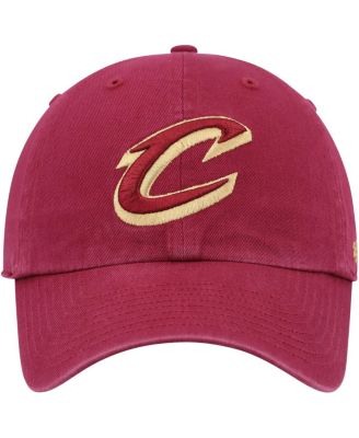 Men's Wine Cleveland Cavaliers Team Logo Clean Up Adjustable Hat