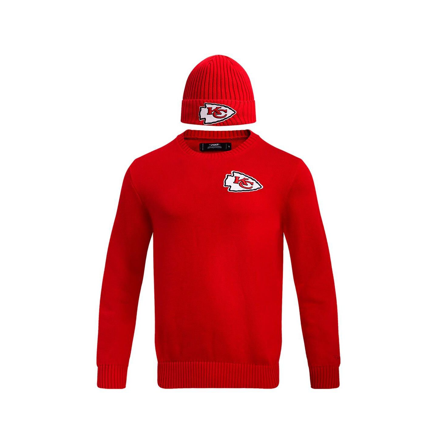 Мужской набор Pro Standard Kansas City Chiefs: свитер с круглым вырезом и шапка, Red — фото 3