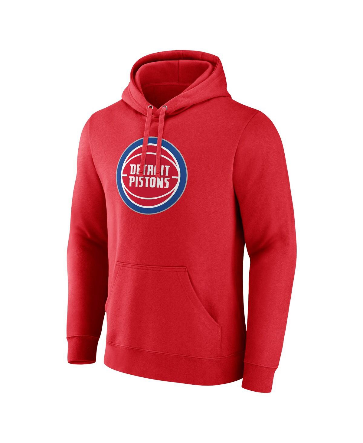 Men's FanaticsDetroit Pistons Primary Logo Pullover Hoodie - Red