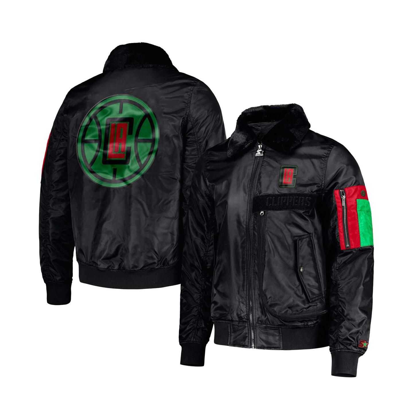Мужская куртка Starter x Ty Mopkins Black LA Clippers Black History Month Satin Full-Zip — фото 1