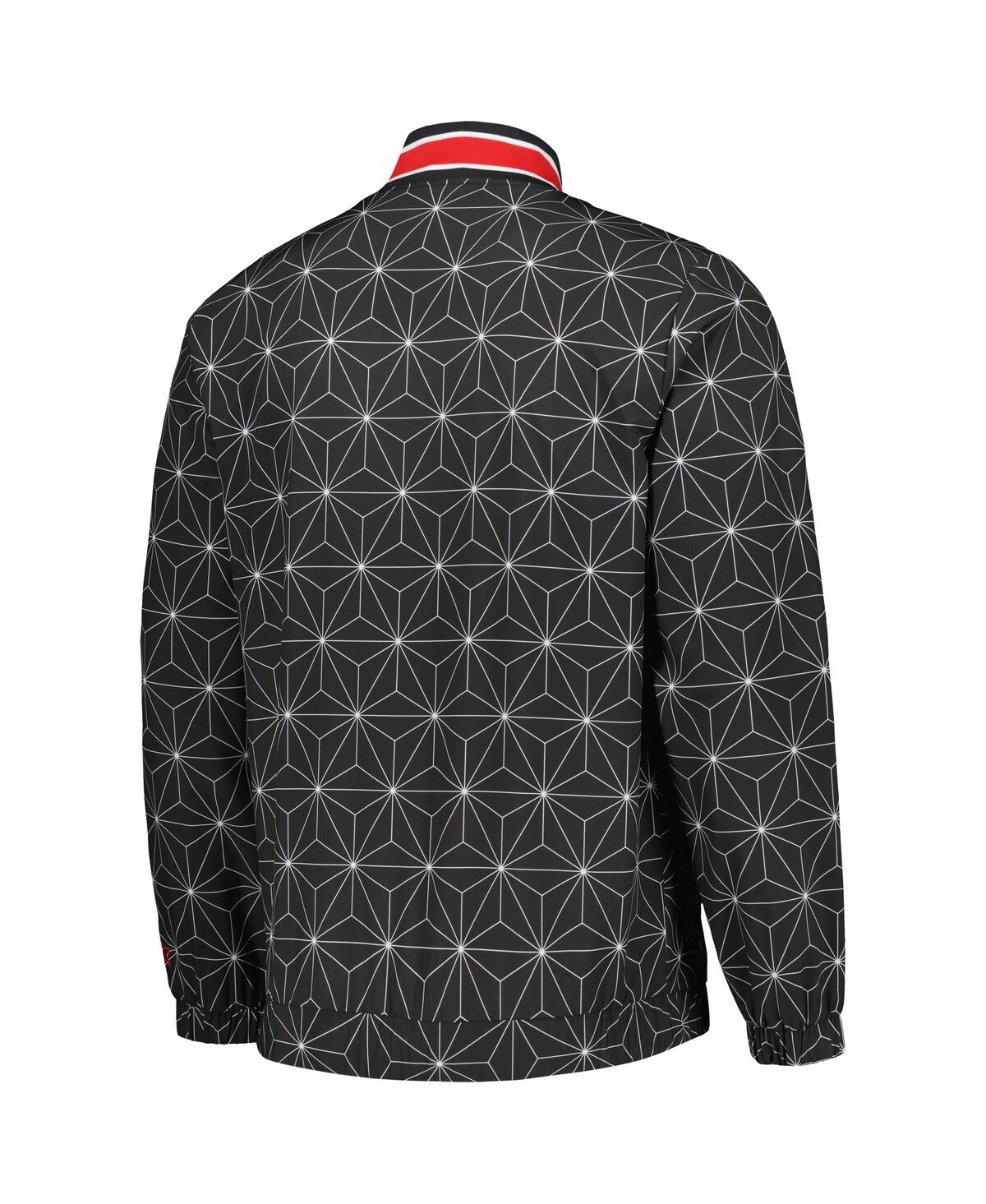Starter Black Chicago Bulls In-field Play Fashion Satin Full-zip Varsity Jacket In Black
