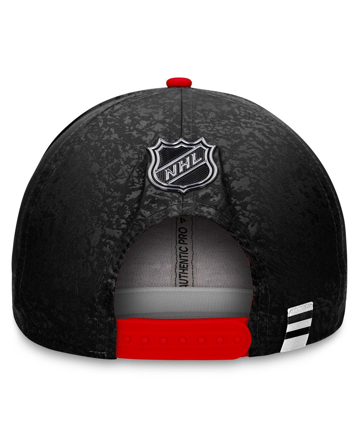 Fanatics Men's  Black, Red Chicago Blackhawks Authentic Pro Rink Two-tone Snapback Hat In Black,red