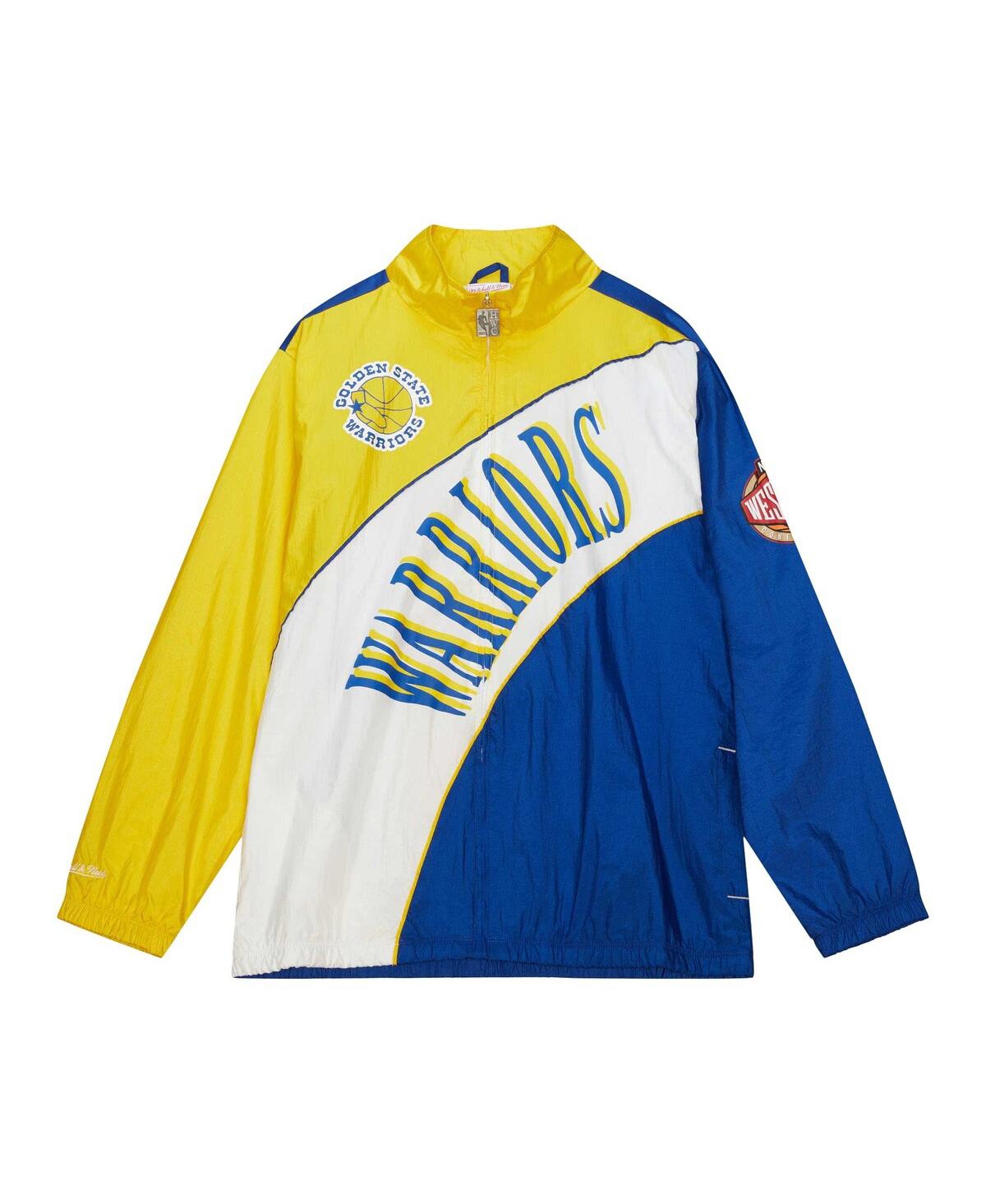 Shop Mitchell & Ness Men's  White Distressed Golden State Warriors Hardwood Classics Arched Retro Lined Fu