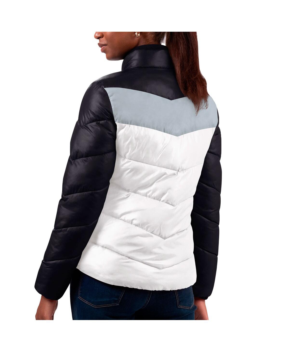G-iii 4her By Carl Banks Women's  White, Black Las Vegas Raiders New Star Quilted Full-zip Jacket In White,black
