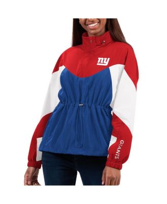 Women s G III 4Her by Carl Banks Royal Red New York Giants Tie Breaker Lightweight Quarter Zip Jacket Macy s