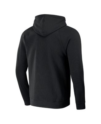 Men's Darius Rucker Collection by Black Distressed San Francisco Giants Waffle-Knit Raglan Pullover Hoodie