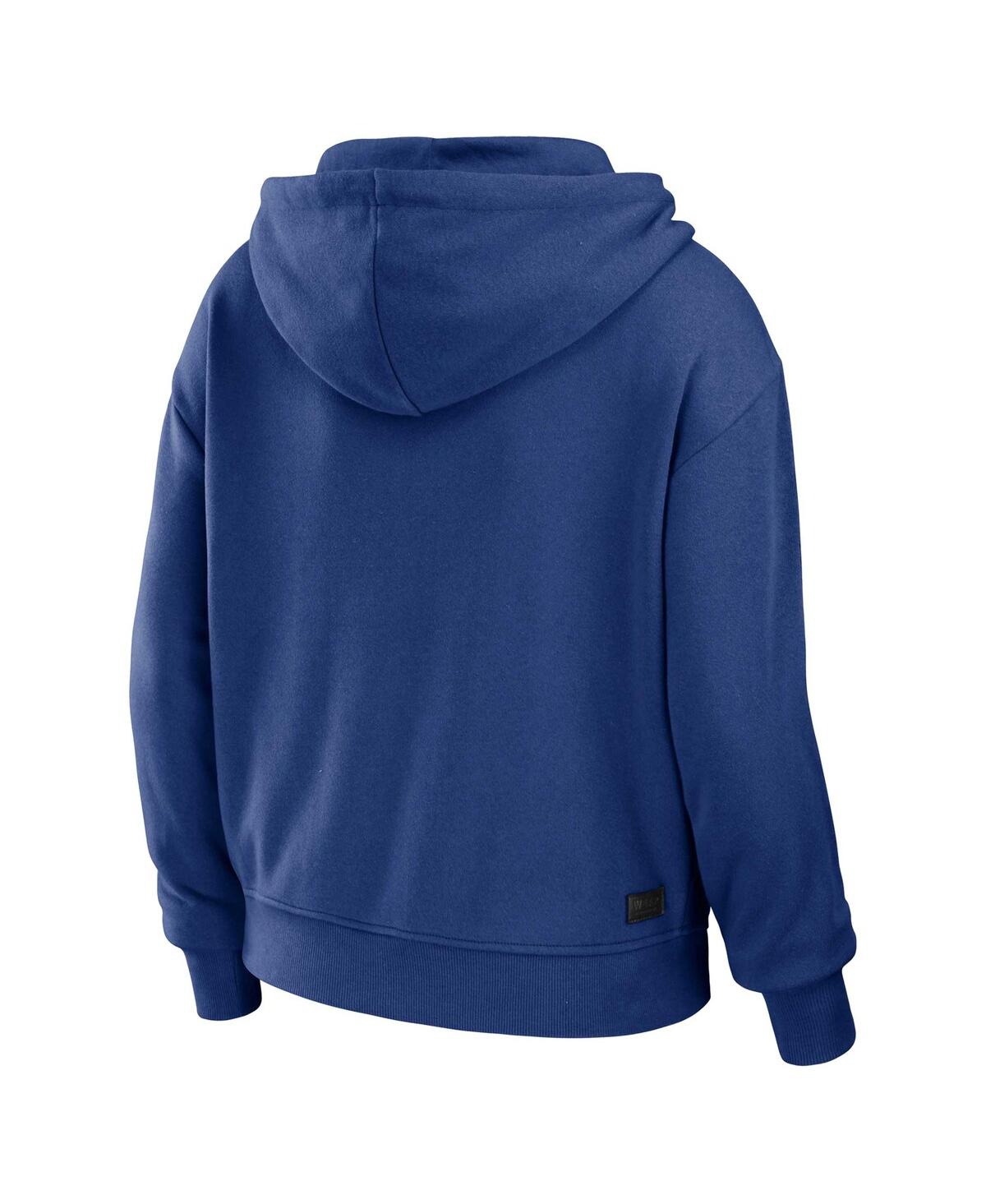 Wear By Erin Andrews Women's  Royal, White New York Giants Plus Size Color Block Full-zip Hoodie In Royal,white