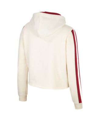 Women's Cream Alabama Crimson Tide Perfect Date Cropped Pullover Hoodie